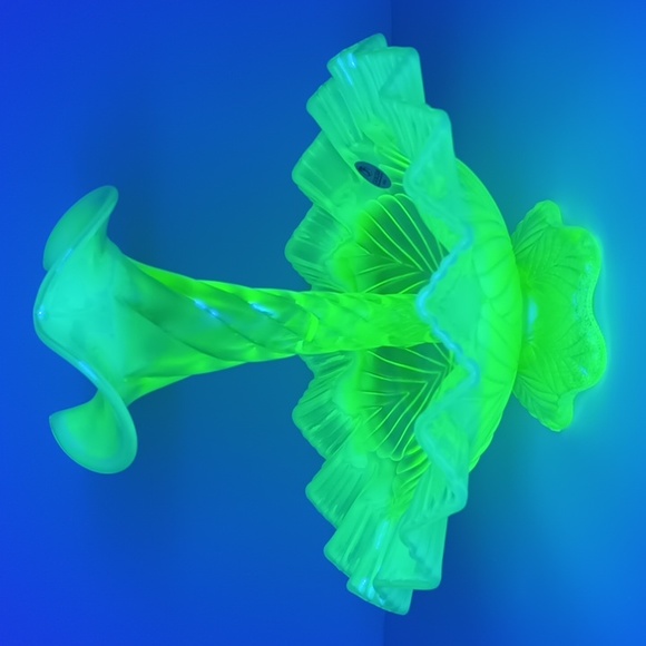 fenton opalescent ビンテージ　ガラス製 花瓶 Fenton Topaz Vase